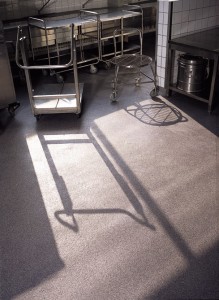 An office storage room utilizes LEED flooring systems to aquire LEED points.