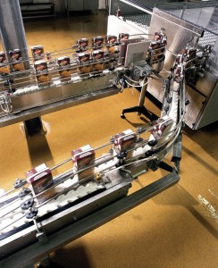 Industrial resins and chemicals compose the flooring system for this manufacturing assembly line.