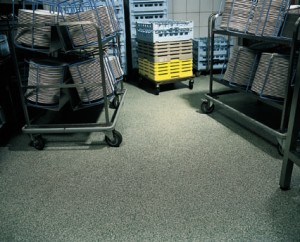 A concrete floor interior sealer gives superior protection to a storage room floor.