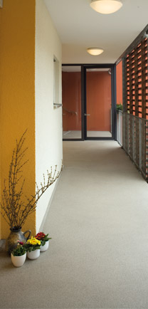 Commercial Building Hallway With MMA Flooring.