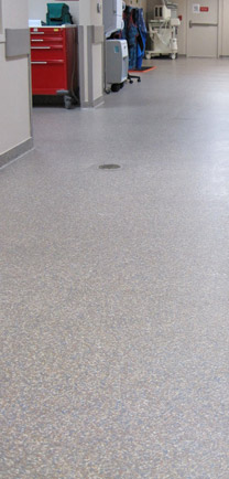 EMS Station Hallway With Slip Resistant Flooring.