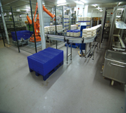 An assembly line on top of anti static flooring.