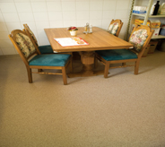 Floors need to be durable in breakfast area in conference rooms and hotels.