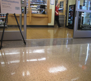 Healthcare flooring by entrance of gift shop.