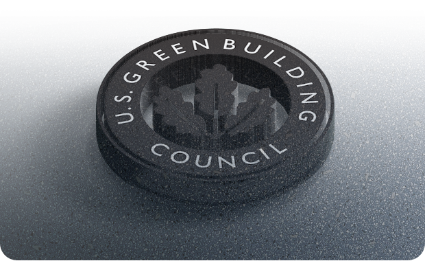 Leed logo on no VOC floor.