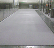 Covered floors protect boat engine room.