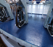 A seamless floor is displayed in a lovely blue color.