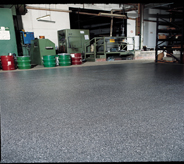 Factory floor is solvent resistant.